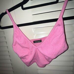 Zara Pink Ribbed Crop Top